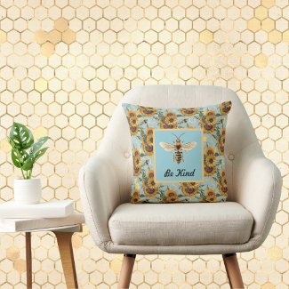 Be Kind Vintage Turquoise Sunflower Bee