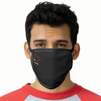 Be Kind With Red Heart Face Mask by J32Design at Zazzle