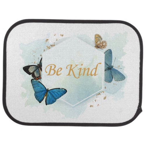 Be Kind Womens Inspirational Butterfly Watercolor Car Floor Mat