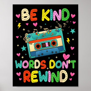 Be kind words don't rewind music lovers 90's 80's  poster
