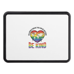 Be Kind World Heart Rainbow Vector T-Shirt Design_ Hitch Cover