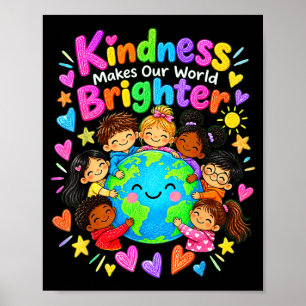Be kind world kindness day kids earth teachers  poster