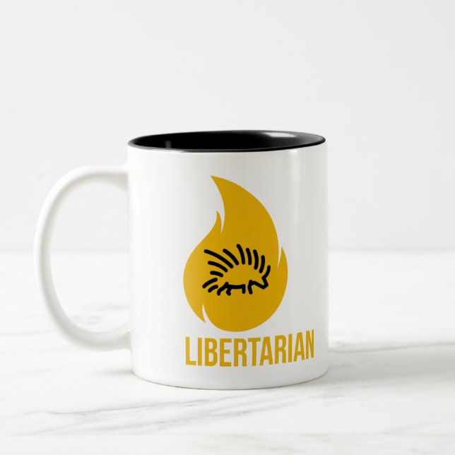 Be Libertarian Porcupine Two-Tone Coffee Mug (Left)