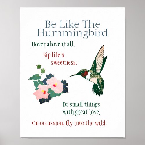 Be Like a Hummingbird Poster