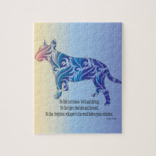 Be like hurricane and tiger BULL TERRIER art Jigsaw Puzzle
