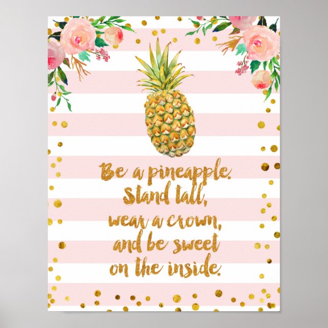 Be Like Pineapple Poster Art Print (Front)