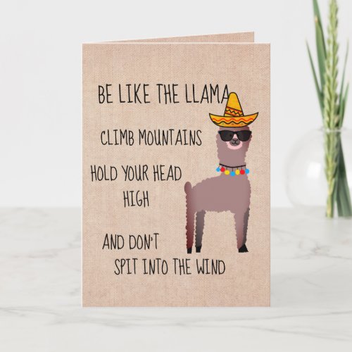 Be Like the Llama Card