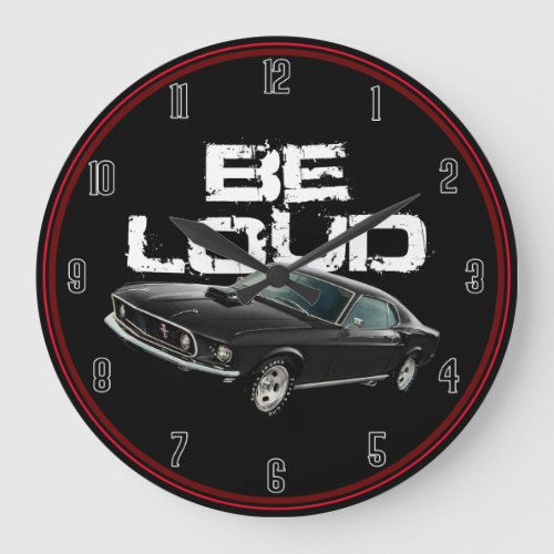 Be Loud Mustang Large Clock