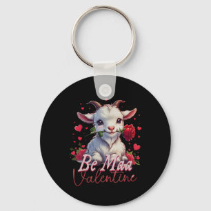Be Maa Valentine Goat Heart Cute Goat Happy Valent Keychain