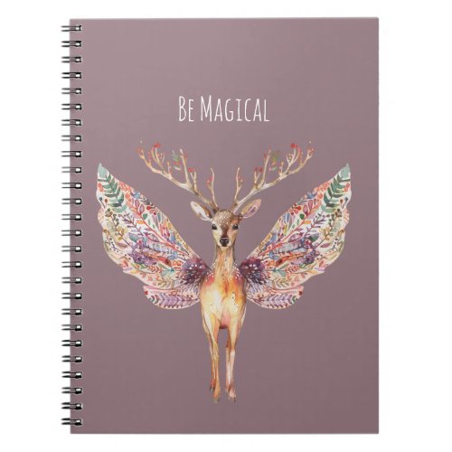 Be Magical Deer Purple Wings Notebook