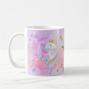 Be Magical Pink Unicorn Princess Sparkle Coffee Mug