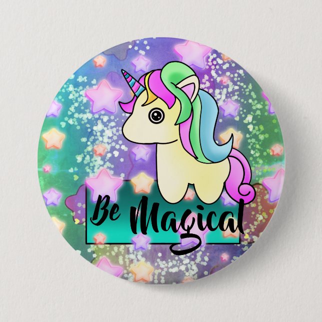 Be Magical Unicorn in Galaxy of Stars Button (Front)