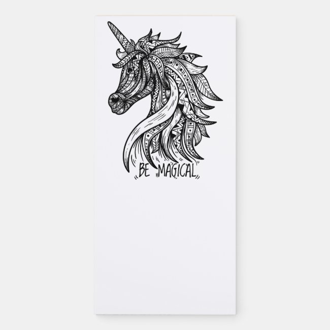Be Magical Unicorn Magnetic Notepad