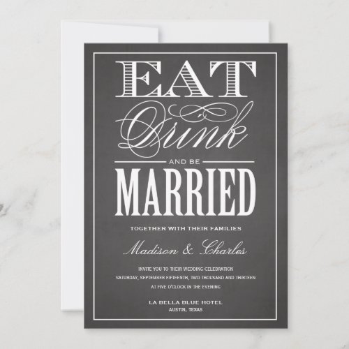 BE MARRIED CHALKBOARD | WEDDING INVITATION