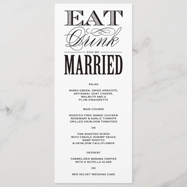 Be Married | Menu (Front)