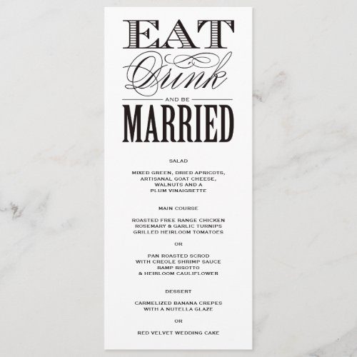 Be Married | Menu