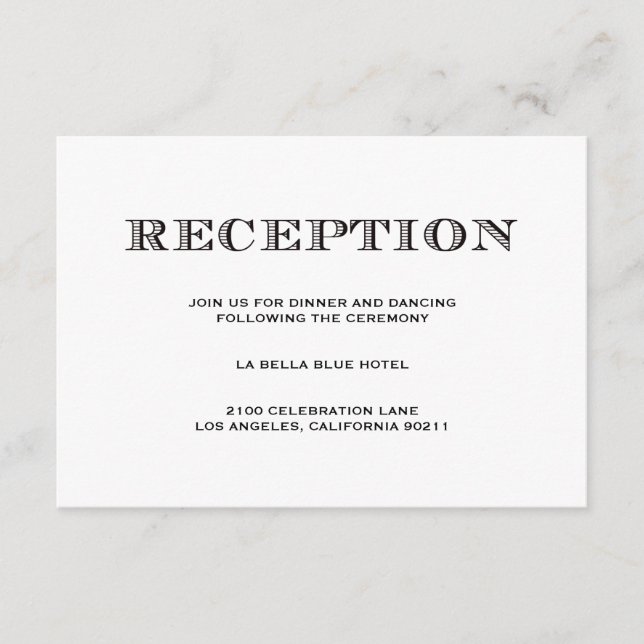 Be Married | Reception Enclosure Card (Front)