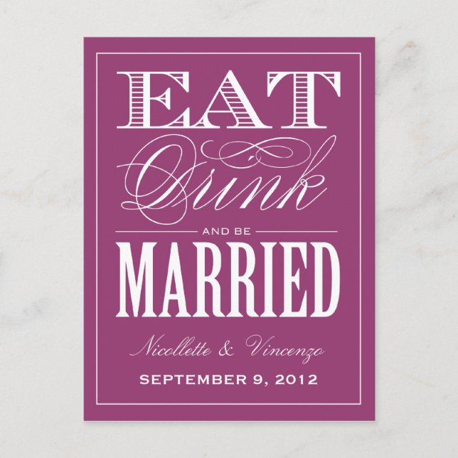 BE MARRIED | SAVE THE DATE ANNOUNCEMENT POSTCARD (Front)