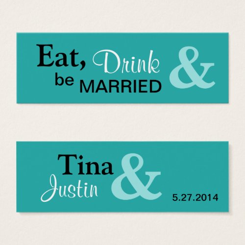 Be Married Small Favor Tag - Aqua Business Card Templates