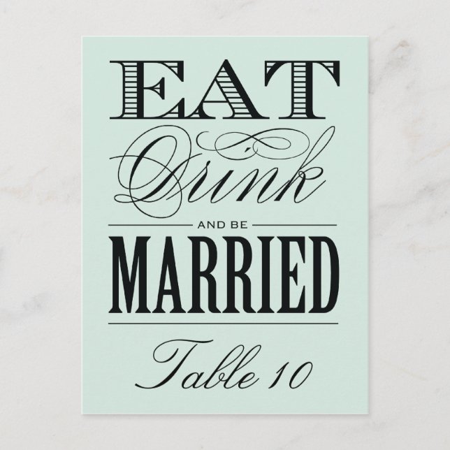 & BE MARRIED | TABLE NUMBER (Front)
