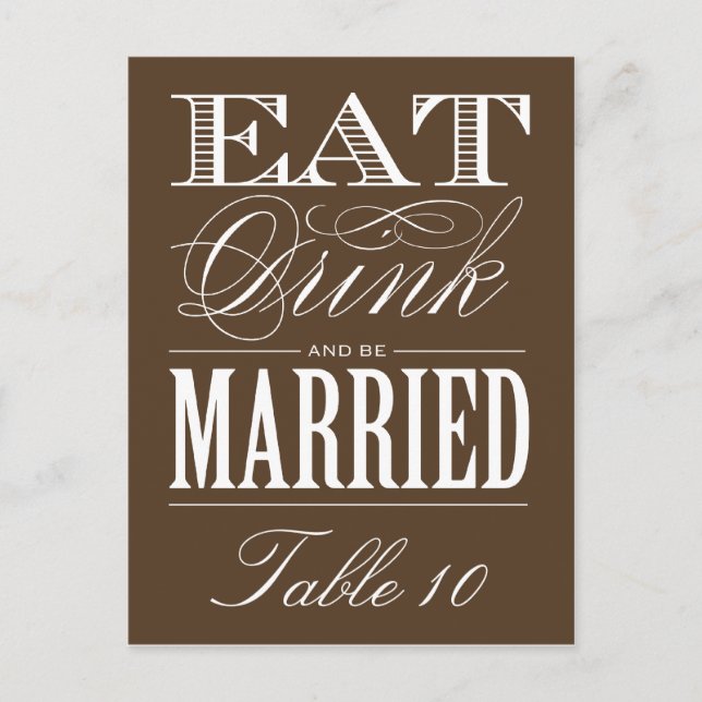 & BE MARRIED | TABLE NUMBER (Front)