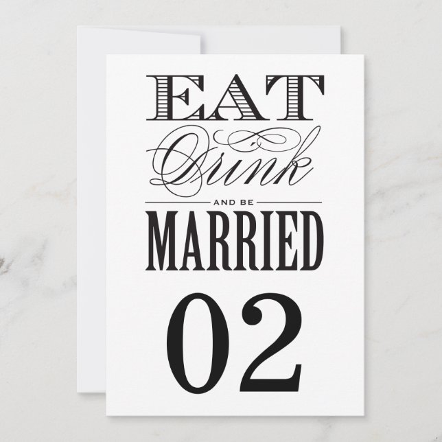 Be Married | Table Numbers (Front)