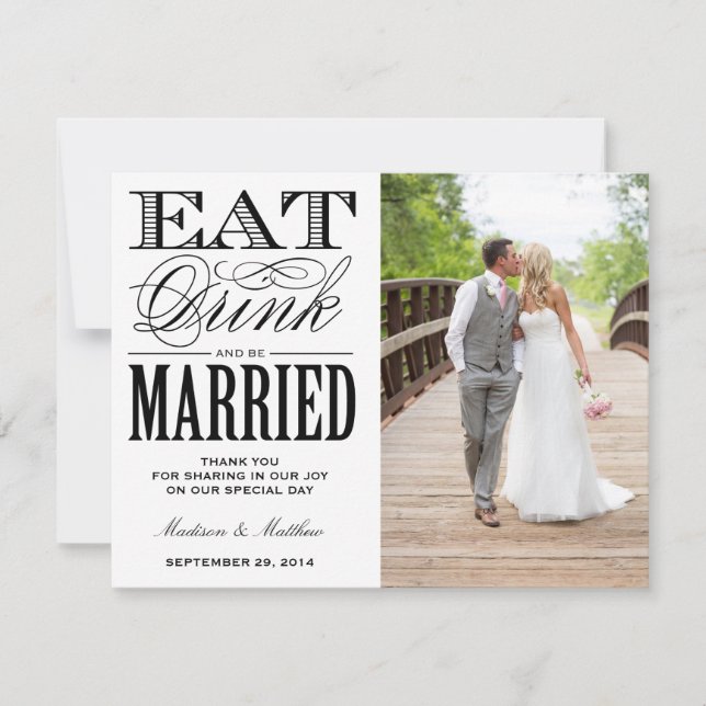 Be Married | Thank You Photo Postcard (Front)