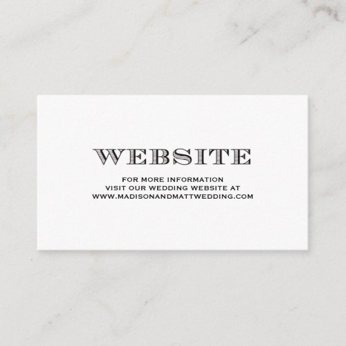 Be Married | Wedding Website Card Double-Sided Standard Business Cards (Pack Of 100)