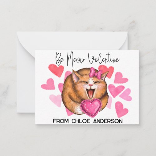 Be Meow Valentine _ Funny Happy Cat Valentine Note Card