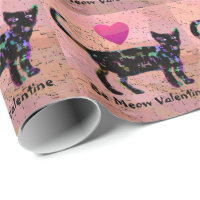 Be Meow Valentine Wrapping Paper