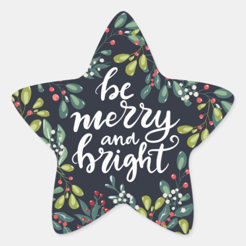 Be Merry and Bright Botanical Christmas Star Seal
