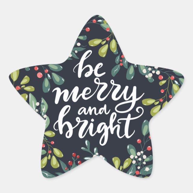 Be Merry and Bright Botanical Christmas Star Seal (Front)