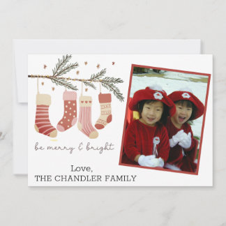 Be Merry and Bright Christmas Photo  Holiday Card