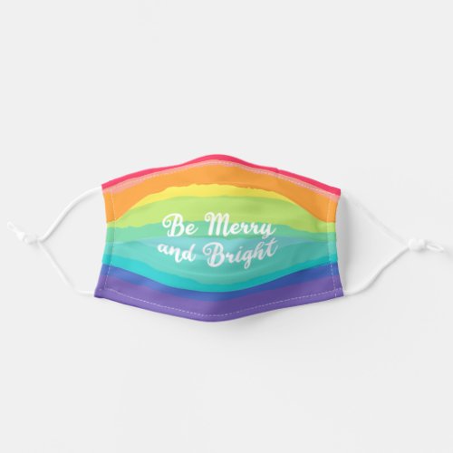 Be Merry and Bright Gay Pride Christmas Adult Cloth Face Mask