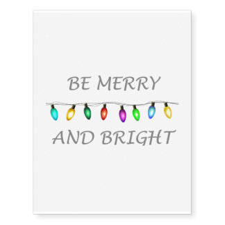 Be Merry and Bright (Gray) Temporary Tattoos