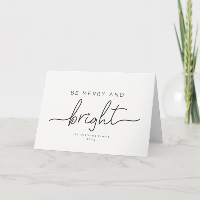 Be Merry and Bright Holiday Card (Front)