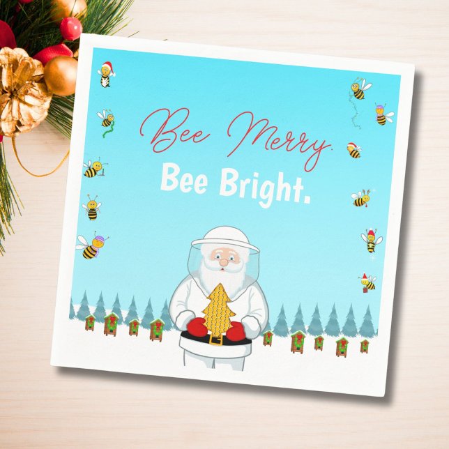Be Merry. Be Bright. Christmas Beekeeper Santa Napkins (Creator Uploaded)