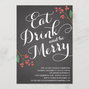 BE MERRY BERRIES HOLIDAY PARTY INVITATION