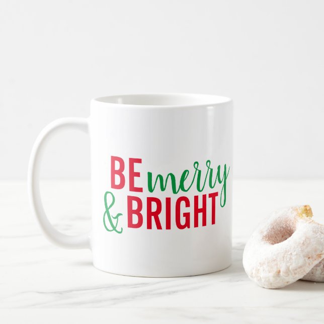 Be Merry & Bright Holiday Coffee Mug (With Donut)