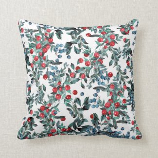 Be merry! Christmas festive berries wreath Throw Pillow