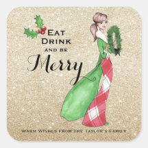 Be Merry Christmas gift stickers