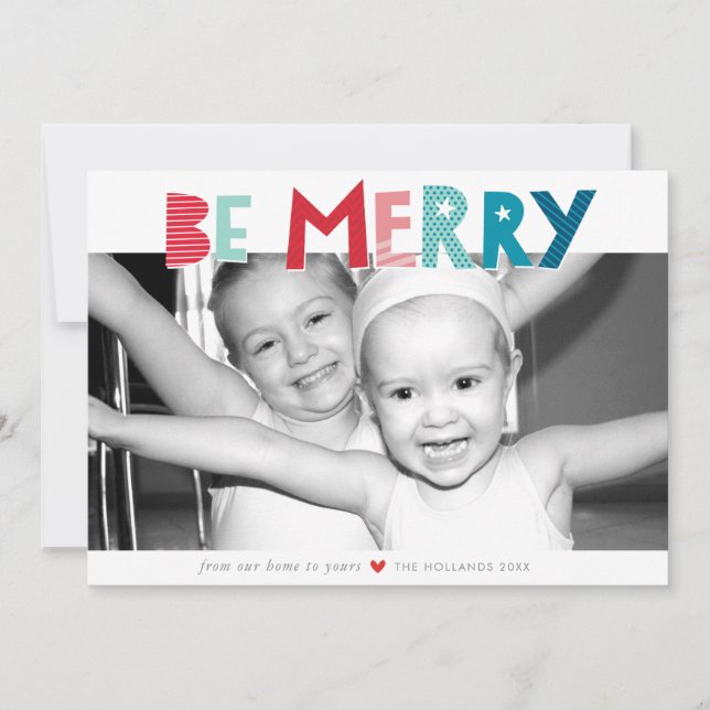 BE MERRY CHRISTMAS HOLIDAY trendy fun type (Front)