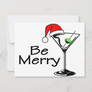 Be Merry Christmas Martini Holiday Card