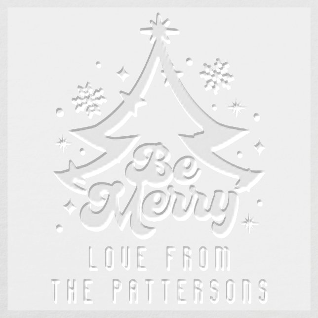 Be Merry Christmas Tree Personalized Name Embosser (Design)