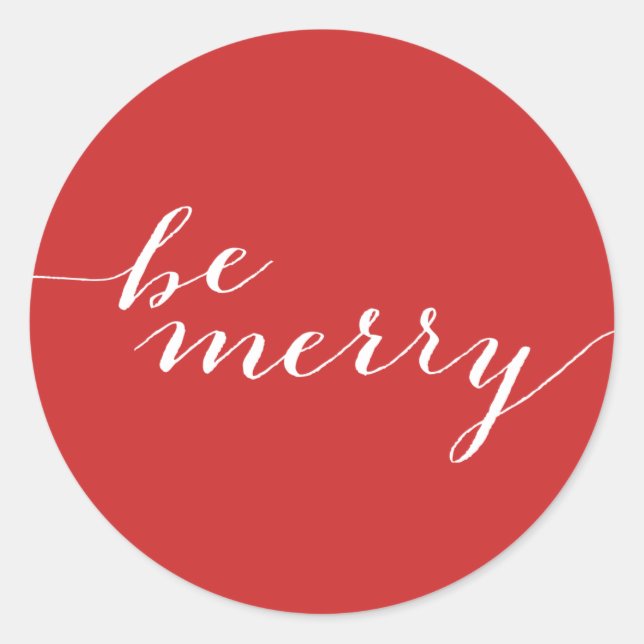 Be merry classic round sticker (Front)
