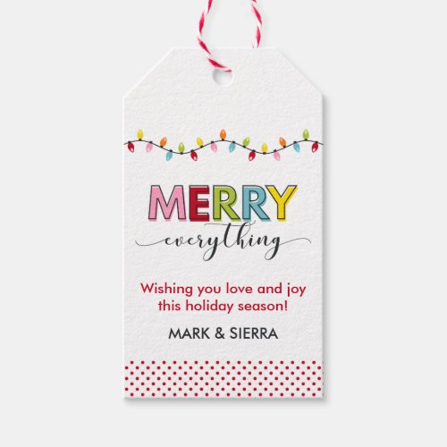 Be Merry Colorful Fun Modern Christmas Gift Tag