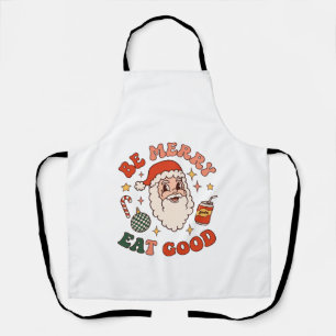 Be Merry Eat Good Christmas Santa Soda Candy Cane Apron