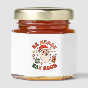 Be Merry Eat Good Christmas Santa Soda Candy Cane Honey Jar Favors
