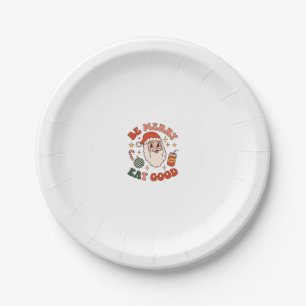 Be Merry Eat Good Christmas Santa Soda Candy Cane Paper Plates