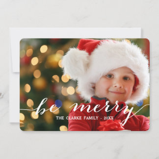 Be Merry Hand-Lettering | Holiday Photo Card